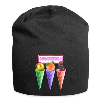 Mélange de trio néon crème - Bonnet en jersey - noir - Devant
