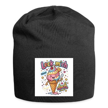 Leck mich Eiscreme Spaß - Jersey-Beanie - Schwarz - Vorne