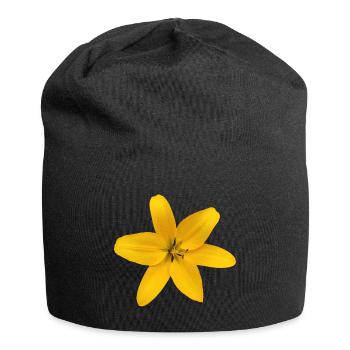 Vibrant_Yellow_Asiatic_Lily_Isolated_Flower_Pho - Bonnet en jersey - noir - Devant