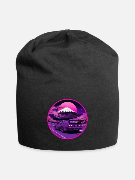Fuji-Nächte — Rotary Coupé am Heiligen Berg - Jersey-Beanie - Schwarz
