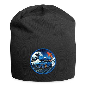 Wellenlegende — JDM-Ikone trifft auf die große Welle - Jersey-Beanie - Schwarz - Vorne