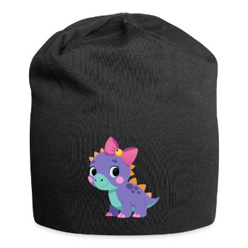 Tricératops fille - Bonnet en jersey - noir - Devant
