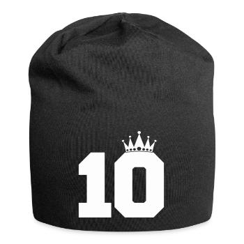Königliche Zehn mit Krone - Jersey-Beanie - Schwarz - Vorne