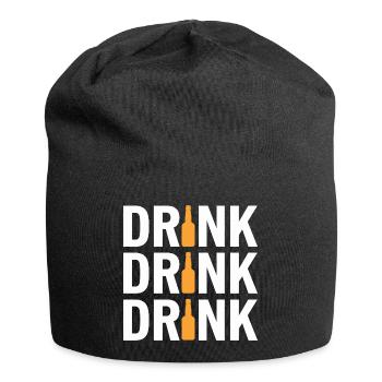 DRINK DRINK DRINK Funny Party Motif For - Jersey Beanie - black - Front