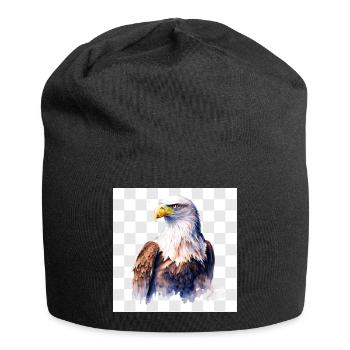 Portrait de tête d’aigle à l’aquarelle - Bonnet en jersey - noir - Devant