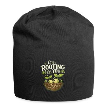 I'm Rooting for You – a plant-based play on words - Jersey Beanie - black - Front