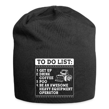 Construction site excavator driver excavation - Jersey Beanie - black - Front