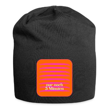 Ausrede 5 Minuten - Jersey-Beanie - Schwarz - Vorne