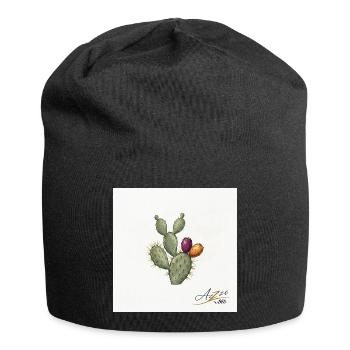Cactus Illustration with Colorful Fruits - Jersey Beanie - black - Front