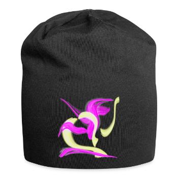 Neon Pink Yellow Swirl - Jersey Beanie - black - Front