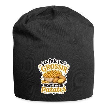 Ça fait pas grossir c'est des patates (Frites) - Bonnet en jersey - noir - Devant