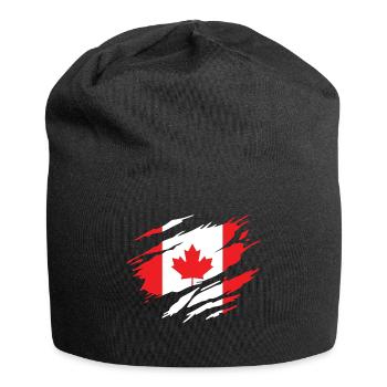Canada Canadian Flag Canadian Woman - Jersey Beanie - black - Front
