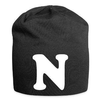 Large N Style Print | Letter N | N Logo - Jersey Beanie - black - Front