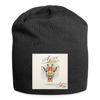 Girafe joyeuse dans le style aquarelle – Azzo - Bonnet en jersey - noir - Devant