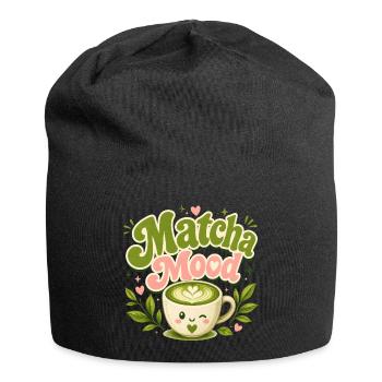 Matcha Mood Latte Charm - Jersey Beanie - black - Front