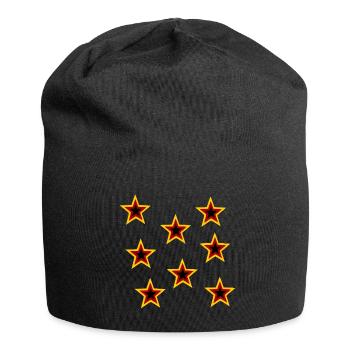 Retro Sternen Muster Schwarz - Jersey-Beanie - Schwarz - Vorne