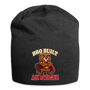 Bro Built an Empire Funny Roman Beaver Meme - Jersey Beanie - black - Front