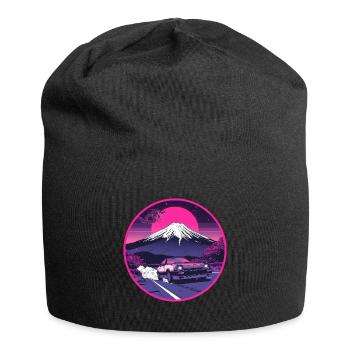 Retro 80s JDM AE86 Mount Fuji Dragon Emblem - Jersey Beanie - black - Front
