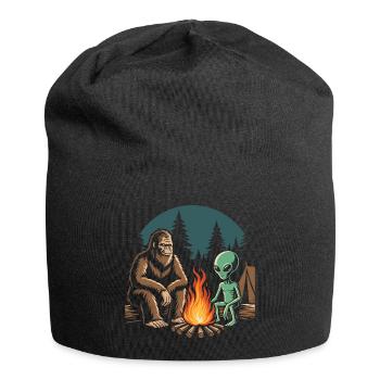Randonnée - Aventure en plein air - Bigfoot et Alien - Bonnet en jersey - noir - Devant