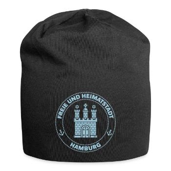 Hamburg Wappen – Freie Und Heimatstadt (Sky Blue) - Jersey-Beanie - Schwarz - Vorne