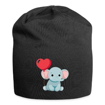 Petit éléphant mignon - Bonnet en jersey - noir - Devant