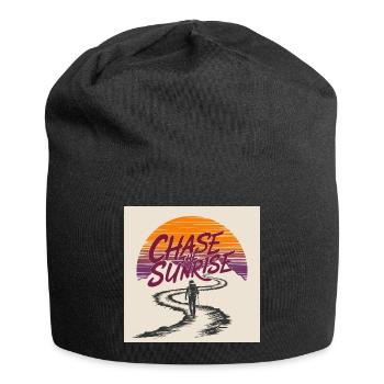 À la poursuite de l'aventure du lever du soleil - Bonnet en jersey - noir - Devant