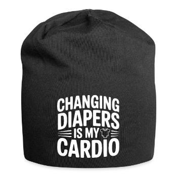 Changer les couches, c’est mon cardio - Bonnet en jersey - noir - Devant