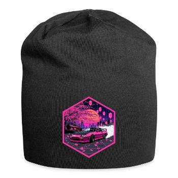 Retro 90er JDM S13 Sakura Lanterns Hex-Emblem - Jersey-Beanie - Schwarz - Vorne