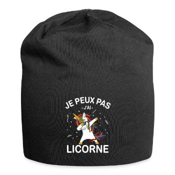 Je Peux Pas J'ai Licorne - Bonnet en jersey - noir - Devant