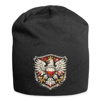 Blason de l’aigle polonais – Grunge de l’aigle polonais - Bonnet en jersey - noir - Devant