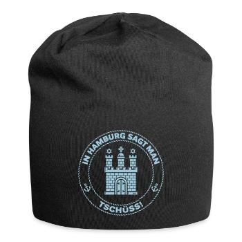In Hamburg Sagt Man Tschüss! (Abschied / Sky Blue) - Jersey-Beanie - Schwarz - Vorne
