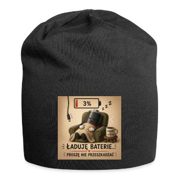 Charging Battery Please Do Not Disturb - Jersey Beanie - black - Front