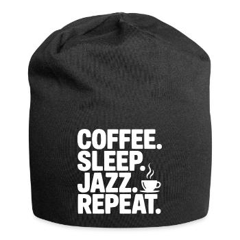 Café. Dors. Jazz. Répétez. - Bonnet en jersey - noir - Devant