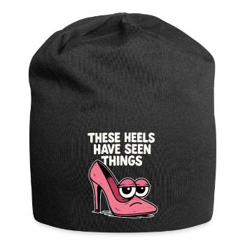 Ces talons ont vu des choses | Talons hauts comiques - Bonnet en jersey - noir - Devant