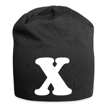 Large X Style Print | Letter X | X Logo - Jersey Beanie - black - Front
