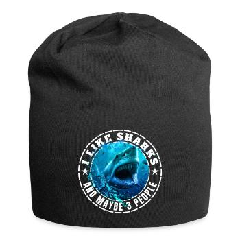 J’AIME LES REQUINS ET PEUT-ÊTRE TROIS PERSONNES - Bonnet en jersey - noir - Devant