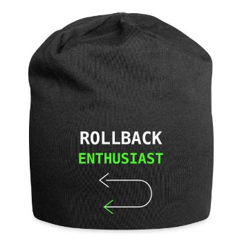 Rollback Enthusiast IT Humor Sysadmin Geschenk - Jersey-Beanie - Schwarz - Vorne