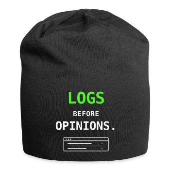 Logs Before Options IT Humor Sysadmin Geschenk - Jersey-Beanie - Schwarz - Vorne