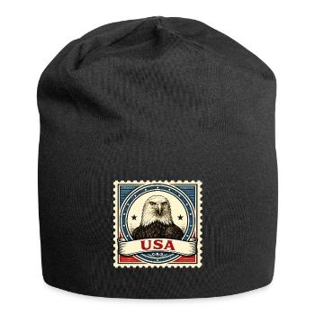 Timbre de l’aigle patriotique - Bonnet en jersey - noir - Devant