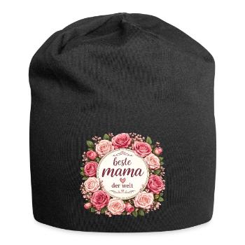 Beste Mama der Welt - Jersey-Beanie - Schwarz - Vorne