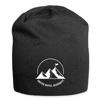 Erster Gipfel Geschafft – Bergsteiger Abenteuer - Jersey-Beanie - Schwarz - Vorne