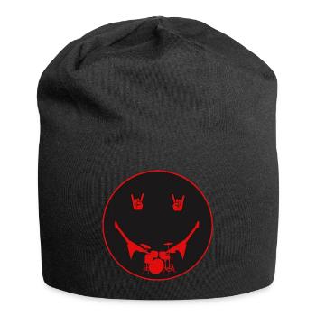 Rocker Drumset Silhouette Hände - Jersey-Beanie - Schwarz - Vorne