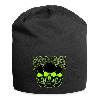 Neon-Schädel-Trio Black Metal  - Jersey-Beanie - Schwarz - Vorne