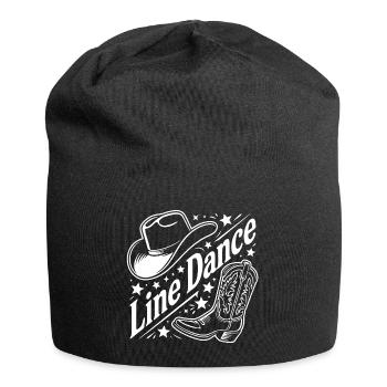 Line Dance Cowboy Motiv Hut Boots - Jersey-Beanie - Schwarz - Vorne