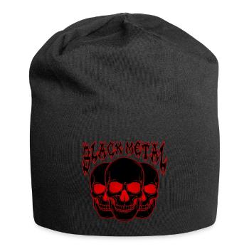 Dreifacher Totenkopf Gothic - Jersey-Beanie - Schwarz - Vorne