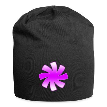 Blumen - Jersey-Beanie - Schwarz - Vorne