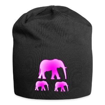 Elefanten - Jersey-Beanie - Schwarz - Vorne