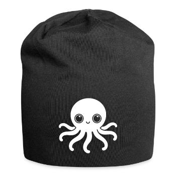 Süßer Oktopus One Line Kawaii Motiv - Jersey-Beanie - Schwarz - Vorne