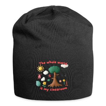 The whole world is my classroom - Jersey Beanie - black - Front