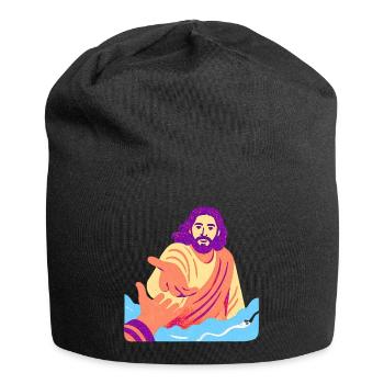 Jesus – Retro Pop Art - Jersey-Beanie - Schwarz - Vorne